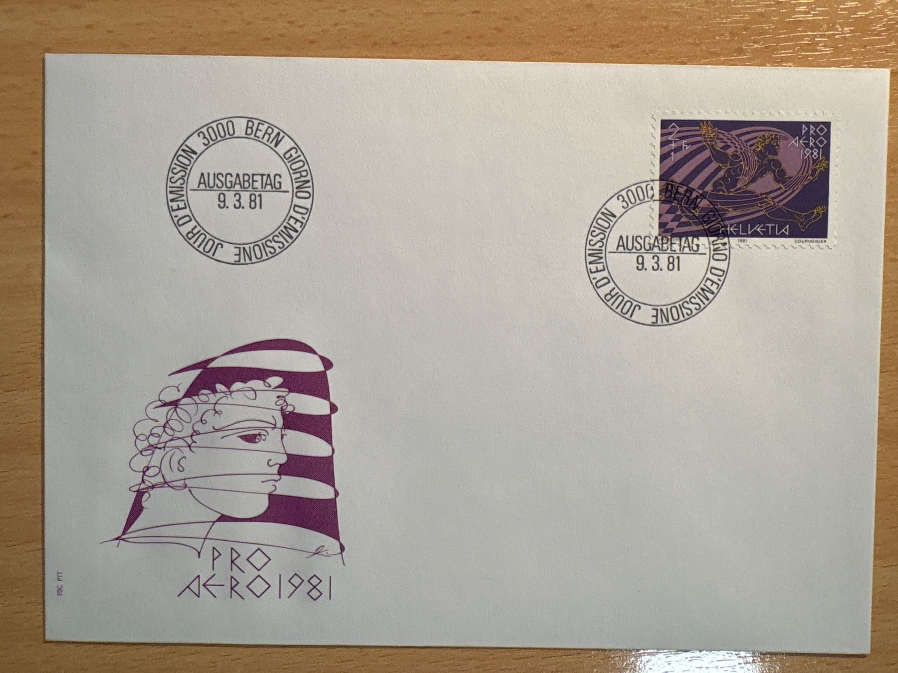 Tutti i francobolli: Pro Aero 1981 Ersttagsbrief Bern 9.3.81 – Usato da Ibach venduto da lisch3
