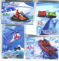 Briefmarken Schiffe, Hubschrauber. Australische Antarktis-Te