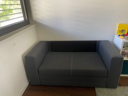 Kindersofa dunkelgrau ausklappbar gebrauchter Zustand