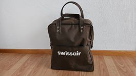 Vintage Swissair Reisetasche/Sporttasche Braun, Top Zustand!