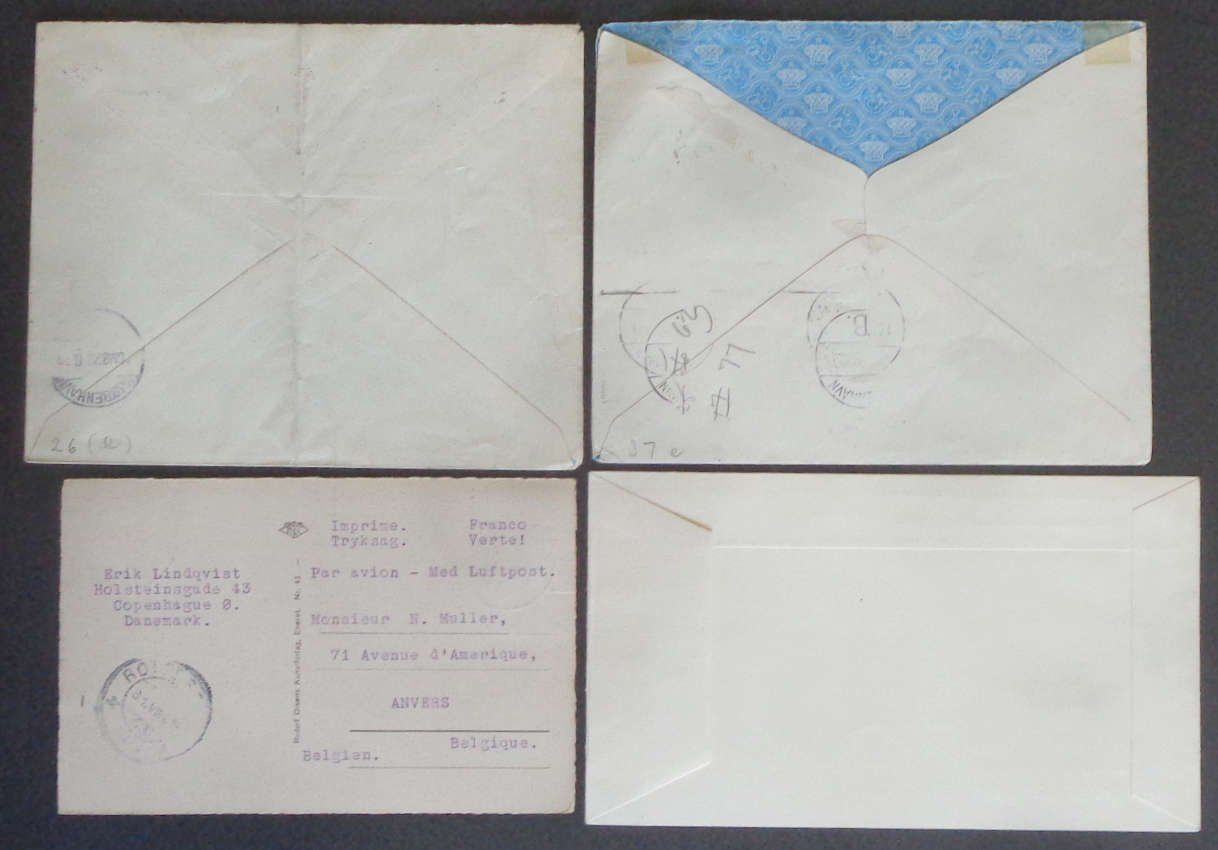 Alle Briefmarken: DANMARK: 4 Poststücke aus 1920–1960 – Gebraucht aus Le Locle von timbrettino 1