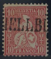 CH - Sitz. Helvetia - Zst. Nr. 38 - Stabstempel Hellbüel