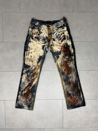 AW 2001 JUST CAVALLI WORLD RUST ERODED JEANS