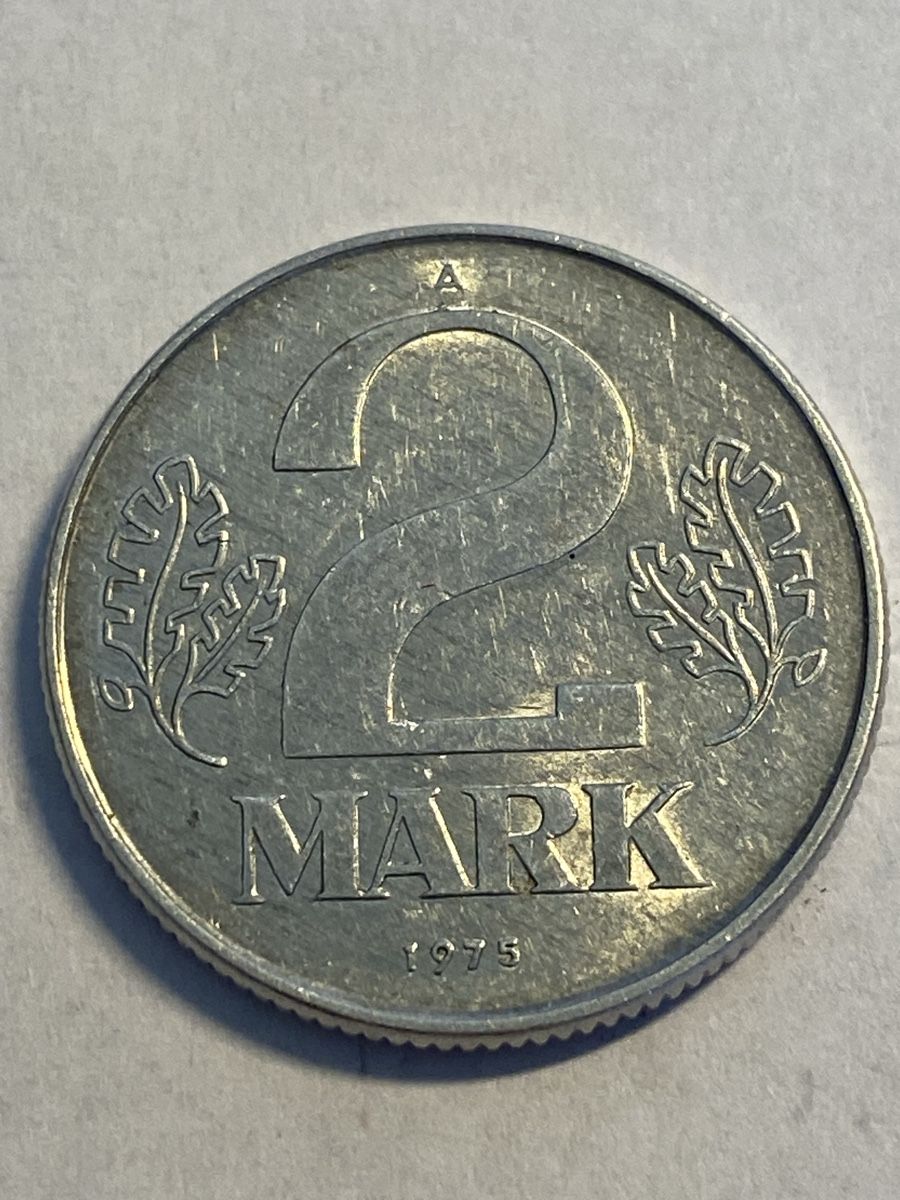 Tutti le monete: Rep. Dem. Allemande 2 mark 1975 Aluminium – Usato da Corsier-sur-Vevey venduto da Ginoarturo 1