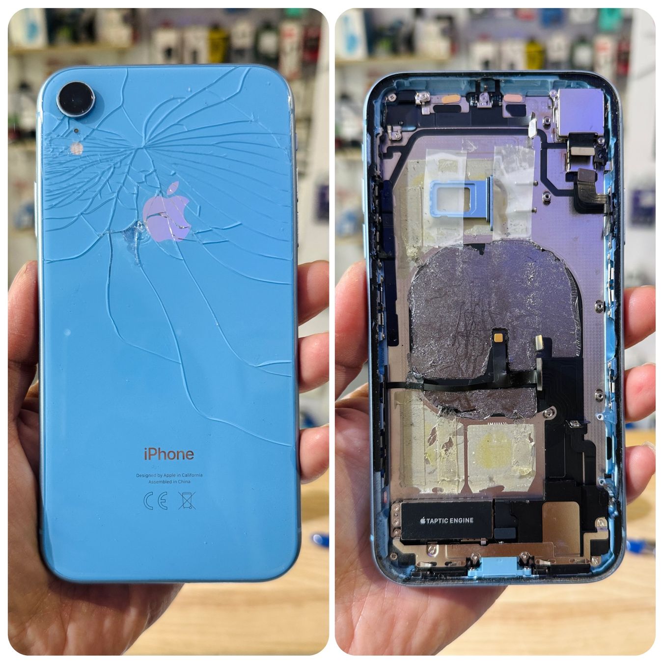 Apple Telefoni cellulari / Smartphones: Châssis bleu iPhone XR avec camera vitre cassé – Usato da Morges venduto da DA-repa