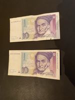 2 Banknoten 10 Deutsche Mark Carl Friedrich Gauss gebraucht