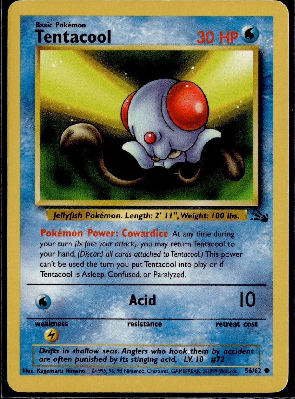 Pokémon Carte collezionabili: Tentacool 56/62 Fossil – Usato da Zürich venduto da pokemon_cards