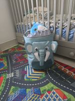 Panier à jouets bleu éléphant enfant rangement souple