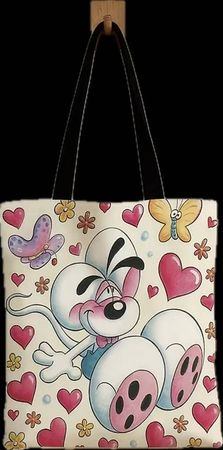 Diddl Stofftasche Herzen