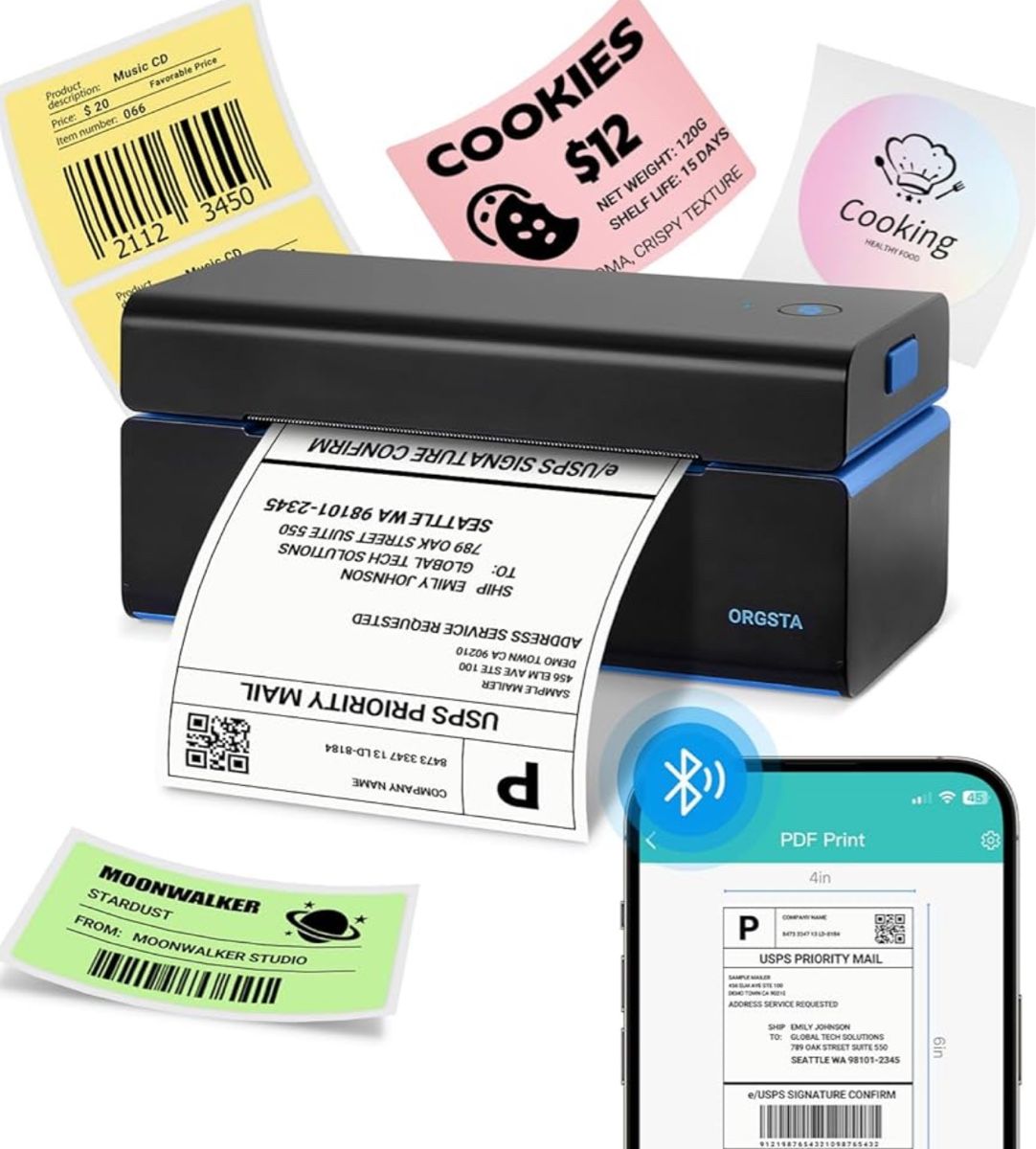 Stampanti: ORGSTA T001 Plus Etikettendrucker Bluetooth USB – Nuovo e nell'imballaggio originale da Suhr venduto da SchnapperCH