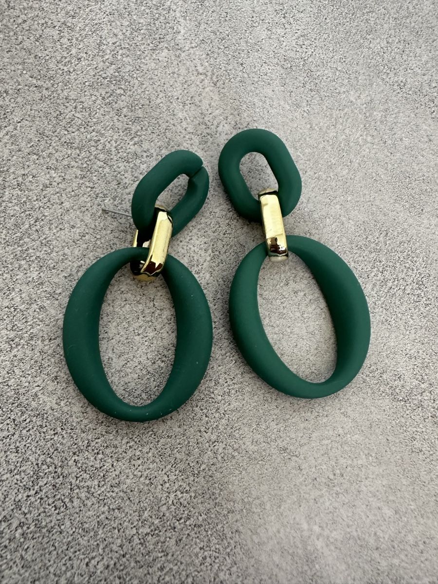 Orecchini pendenti & Orecchini a lobo: Grüne Statement Ohrringe mit goldenem Detail – Nuovo (secondo la descrizione) da Dietikon venduto da vithya88 2