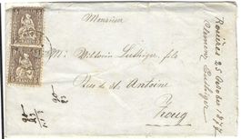 Brief Rosières - Zug 1877