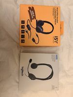 2x Office Headset  Logitech H111 & ISY HS 7000-1  neu