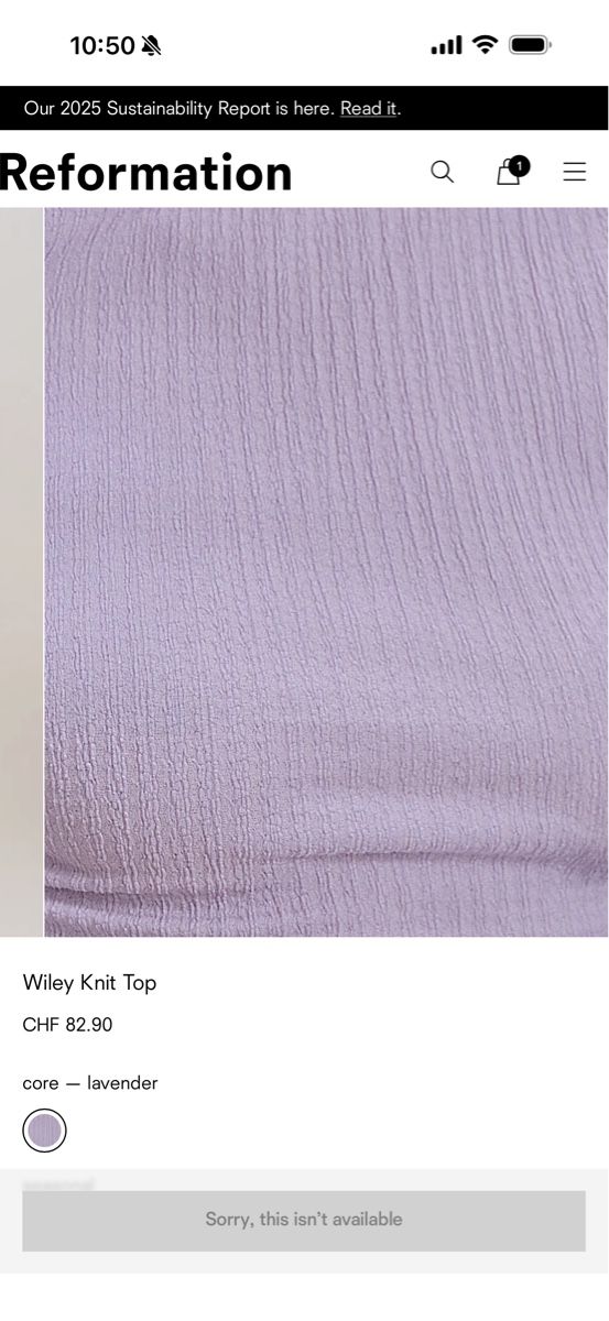 Reformation Top: Reformation Wiley Knit Top Lavender Size S – Usato da Uster venduto da b4x_ric 4