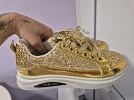 Sneaker Damen glitzernd goldfarben Grösse 39 
