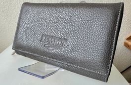 🎁The Manual Co Damen Leder Portemonnaie grau🎄🎄🎄🎄🎄