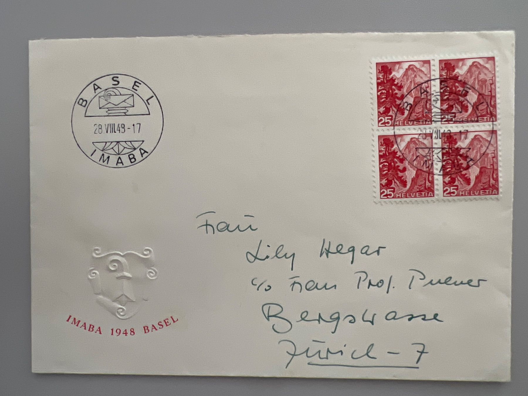 Tutti i francobolli: 1948 IMABA Basel Nr. 288 im 4er-Block – Usato da Buchrain venduto da Bonoli