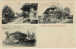 Gruss aus STEINENBRÜNNEN BE sehr schöne Mehrbildkarte 1900!