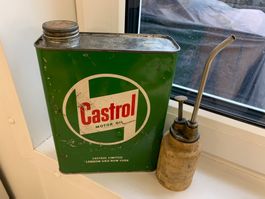 Castrol Öl antike Kanne mit Oelpumpe aus Räumung Nr. 232