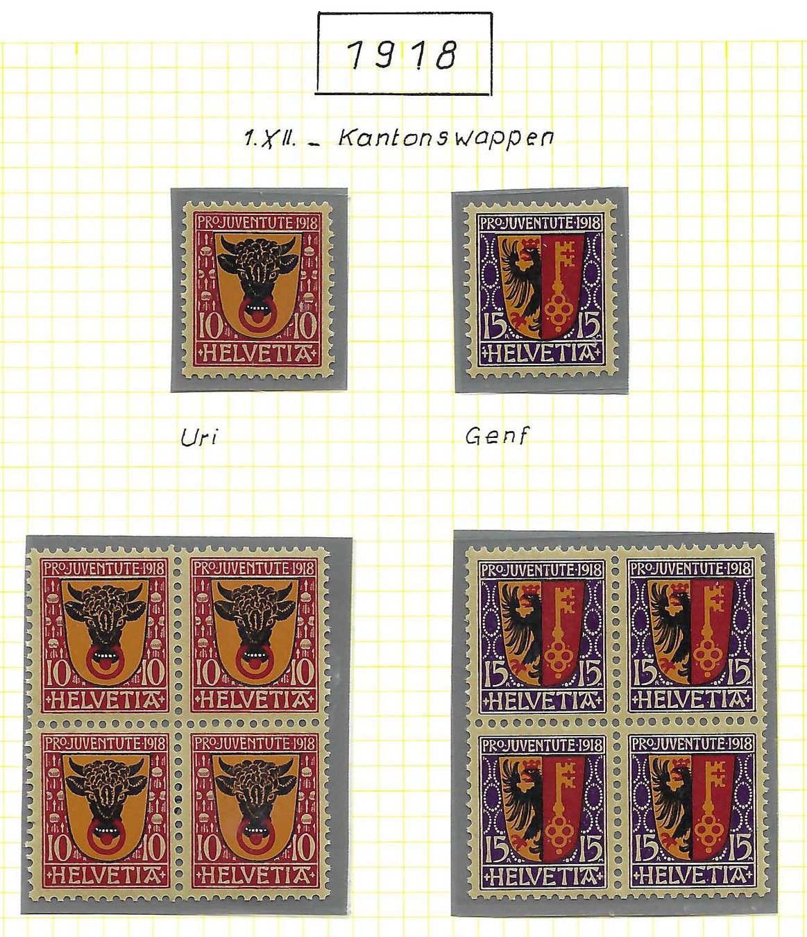 Tutti i francobolli: 1918, J10 + J11 x 4 ** – Usato da Pura venduto da ulisse1957