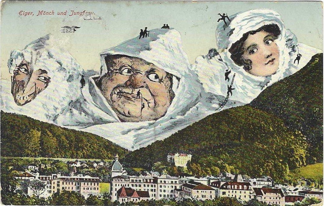 Cartoline postali: Killinger A la manière de Eiger, Mönch und Jungfrau – Usato da Brenles venduto da hello1063