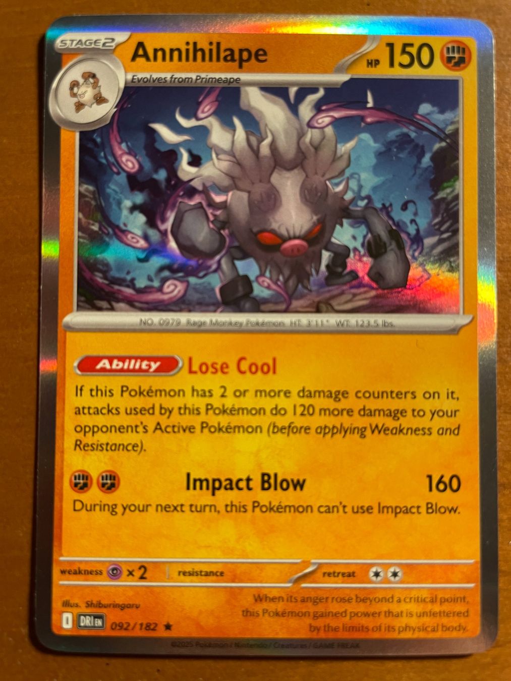 Pokémon Carte collezionabili: Pokemon Annihilape Holo (Versand gratis) – Nuovo (secondo la descrizione) da Chur venduto da Angerson