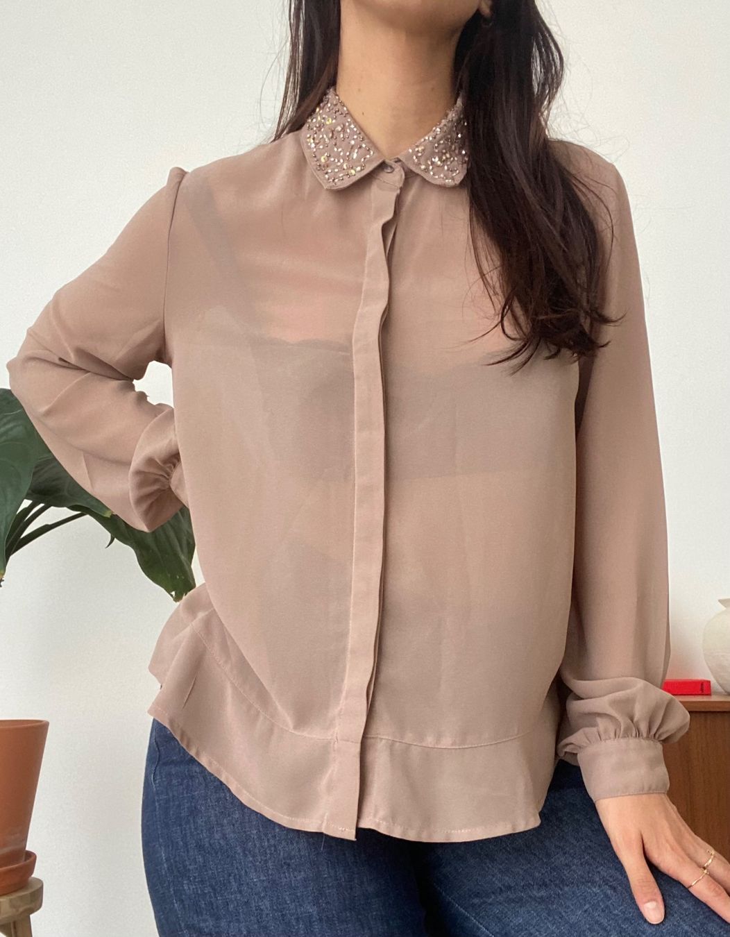 Mango Camicette: Chemise MANGO, M, col à paillettes – Usato da Bussigny venduto da cac_q2c6