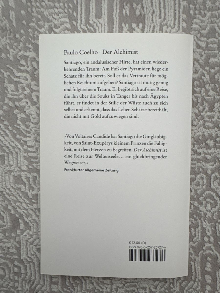 Libri: Paulo Coelho Der Alchimist – Nuovo (secondo la descrizione) da Niederlenz venduto da alpha.t14 1