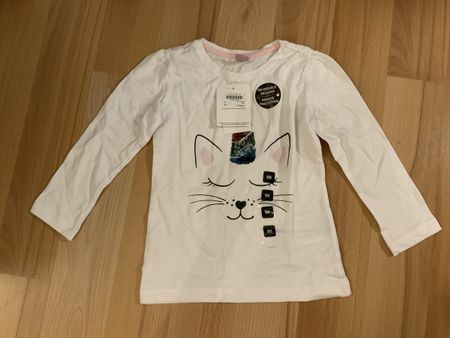 Mädchen Langarmshirt Pailletten Einhorn