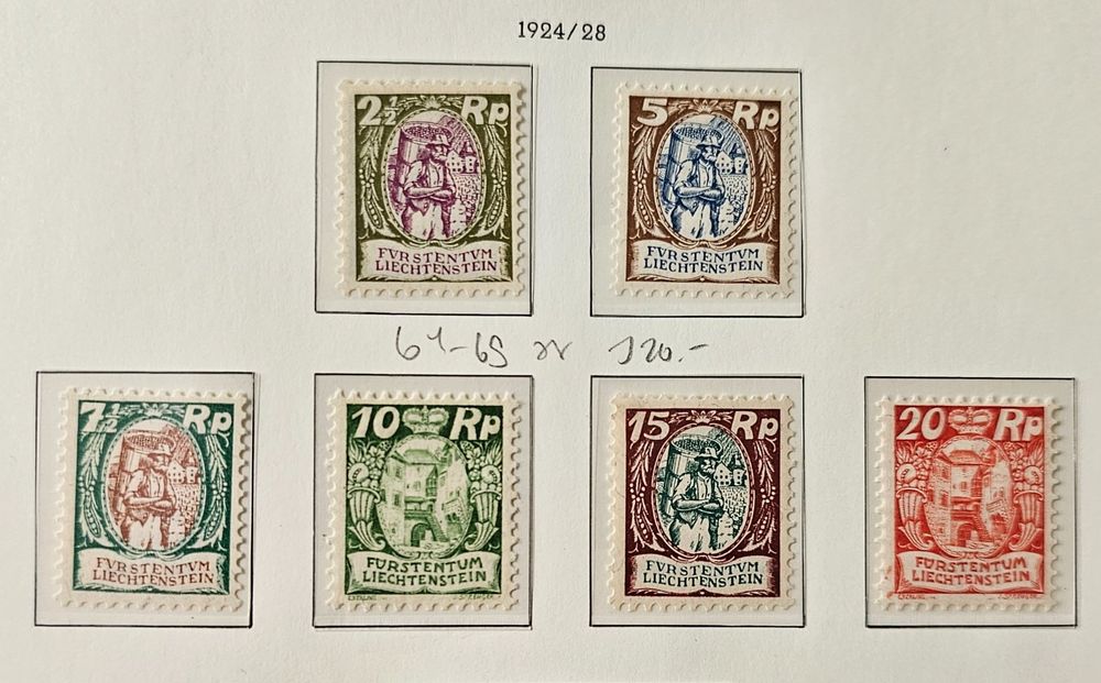 Tutti i francobolli: FL 64-69 ! POSTFRISCH ! KAT 320.-- ! – Nuovo (secondo la descrizione) da Rombach venduto da Kunstmarkart