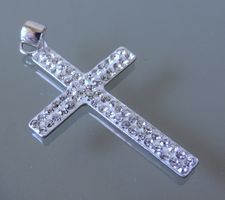 Silber 925 Kreuz Anhänger 38 mm