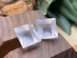 Rosenquarz 2 Stück11.1ct, Kissenschliff