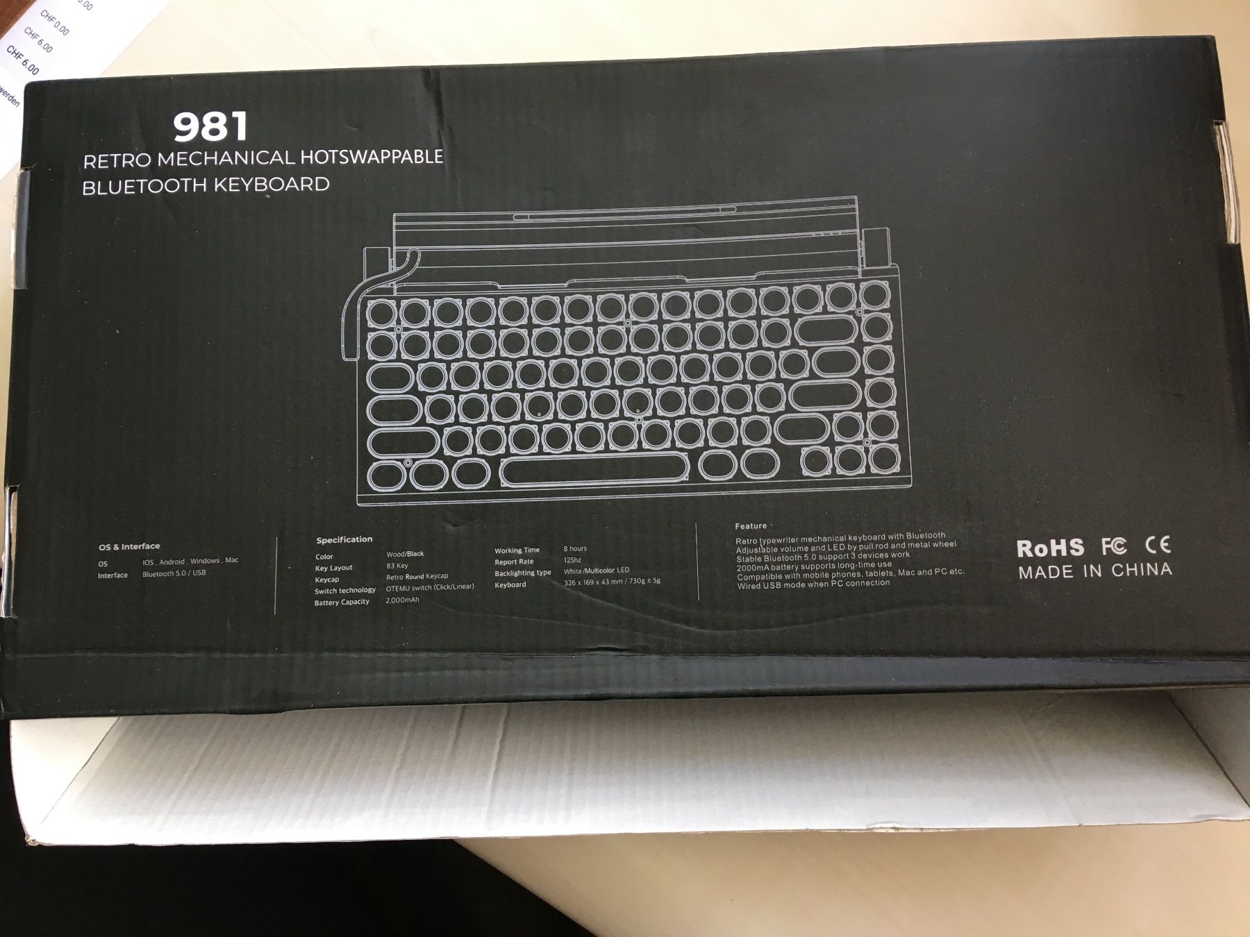 Tastiere: Retro Bluetooth Tastatur mechanisch,  Top! – Usato da Olten venduto da ELHANDEL 4