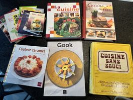 Lot de livres de cuisine variés, en français