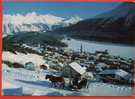 ST. MORITZ Stempel Sporthotel Bären - Pferde-Schlitten
