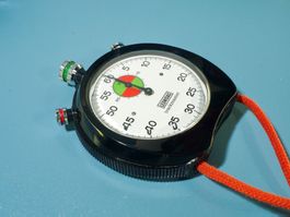 Stoppuhr Leonidas/ Heuer Trackmaster mit Box