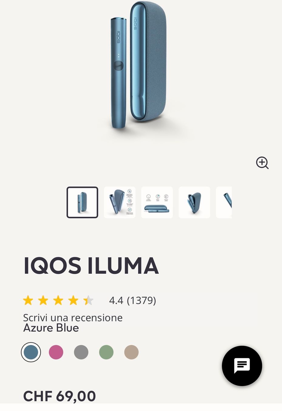 Iqos Altri Prodotti per fumatori: IQOS Iluma Azure Blue Edition – Usato da Rorschach venduto da Manuel.Zeno