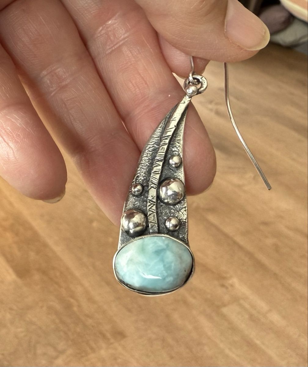 Orecchini pendenti & Orecchini a lobo: Grandiose Handarbeit:  Silberohrringe mit Larimar – Nuovo e nell'imballaggio originale da Ebikon venduto da elischka 1