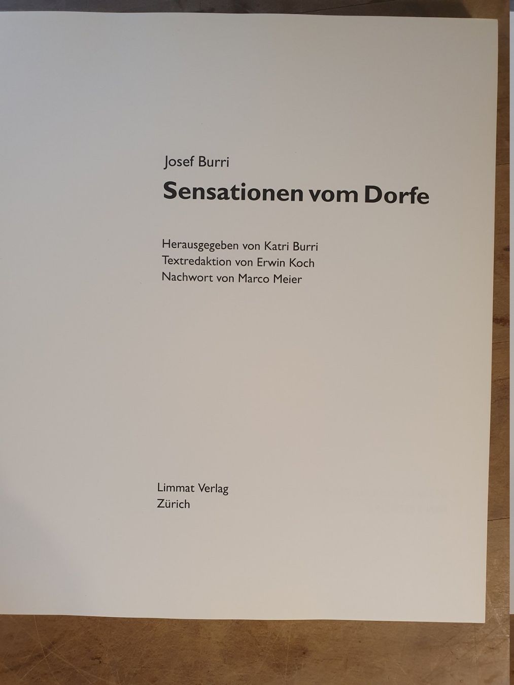 Libri: Sensationen vom Dorf Josef Burri Limmat – Usato da Zürich venduto da loosebone 1