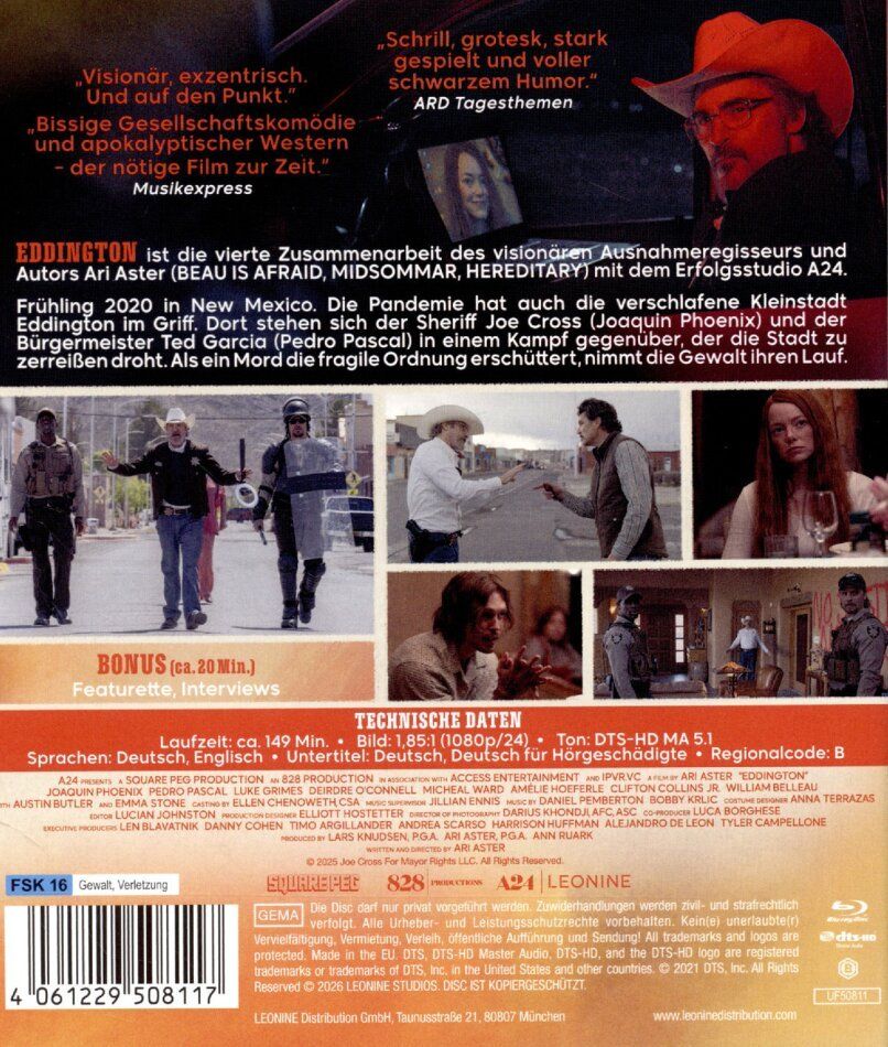 Tutti i DVDs: Eddington (2026) Bluray - Deutsch, Englisch – Nuovo (secondo la descrizione) da Uzwil venduto da visions77 1