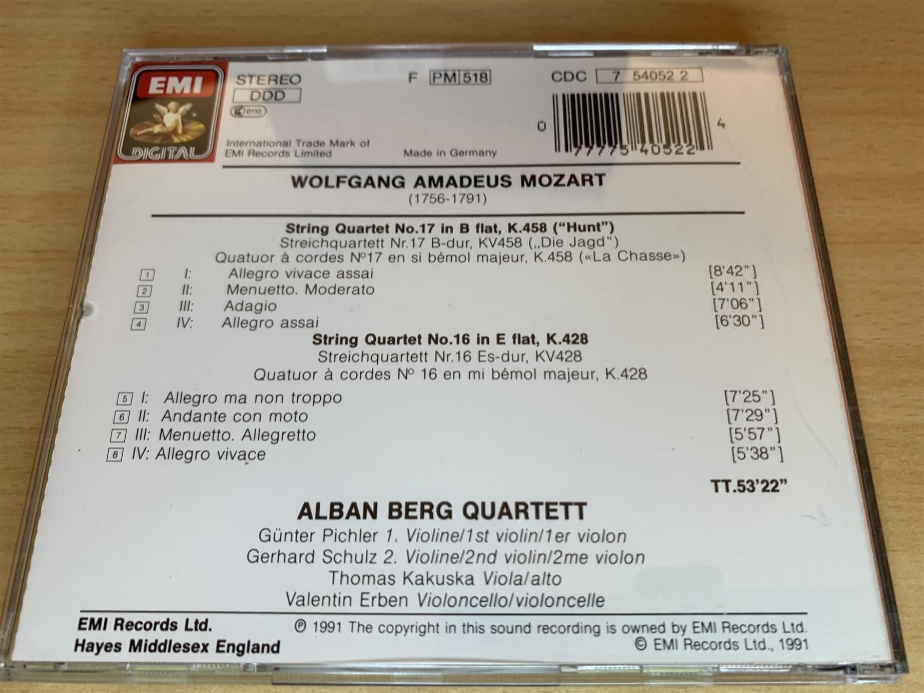 CD: Mozart – String Quartets – Usato da Rikon im Tösstal venduto da Alpenmutz 1