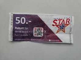 50.-Fr. Rabatt bei deiner 1. Fahrstunde bei Fahrschule STAR