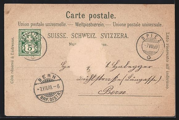 Cartoline postali: Litho Spiez / Thunersee, Teilansicht bei – Usato da Berlin venduto da bartko-reher 1
