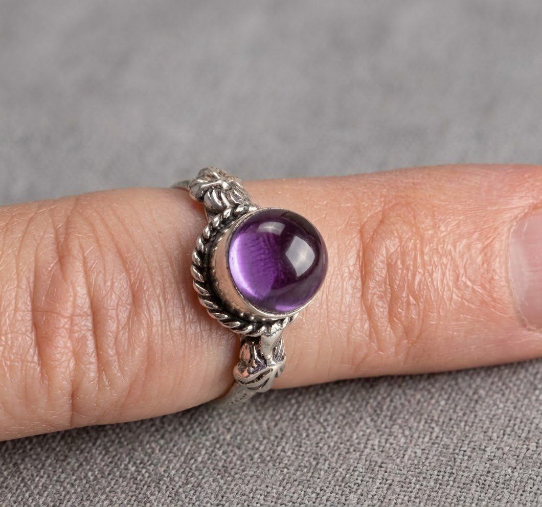 Anelli: Antiker Silberring mit Amethyst – Usato da Matten b. Interlaken venduto da kero71 4