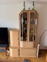 Vitrinenschrank mit Sideboard helles Holz guter Zustand