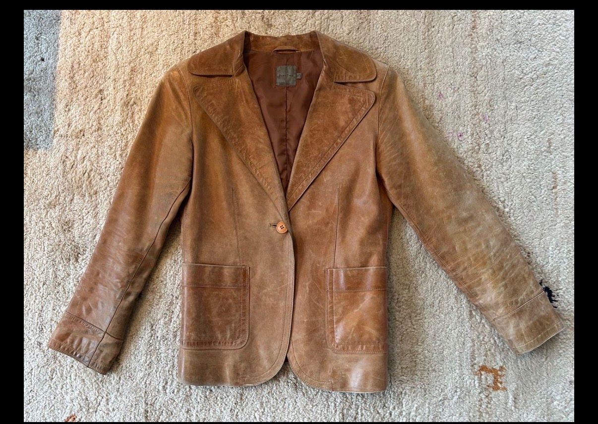 Jacken: Part Two Vintage Lederblazer, hellbraun, Gr. 34 – Gebraucht aus Wangen b. Olten von esma010
