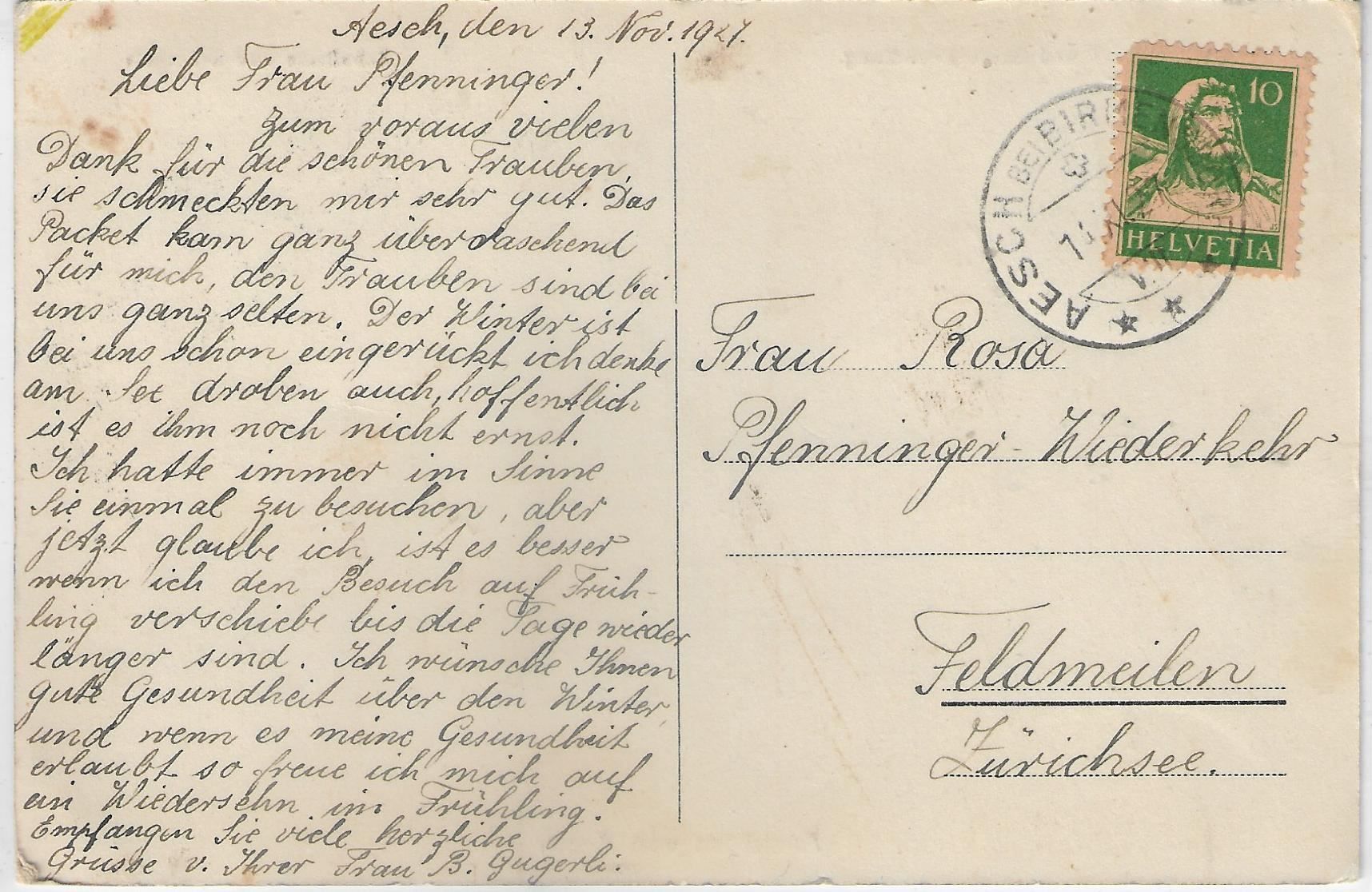 Cartes postales: Aesch bei Birmensdorf - Restaurant Illi – D'occasion à Ettingen par Kartenplanet 1