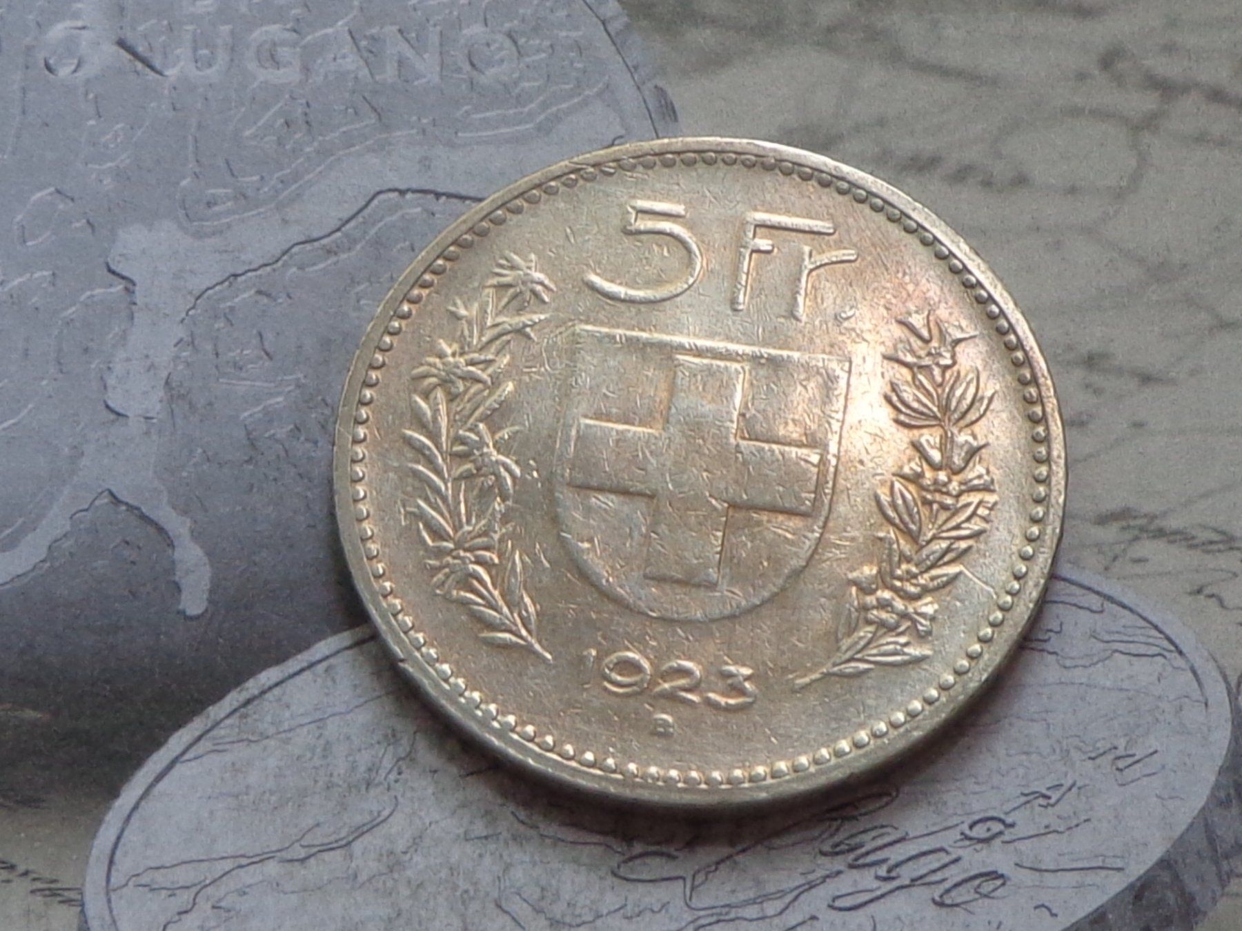 Tutti le monete: 5 Fr. 1923 B - belle pièce – Usato da Pully venduto da UCA01