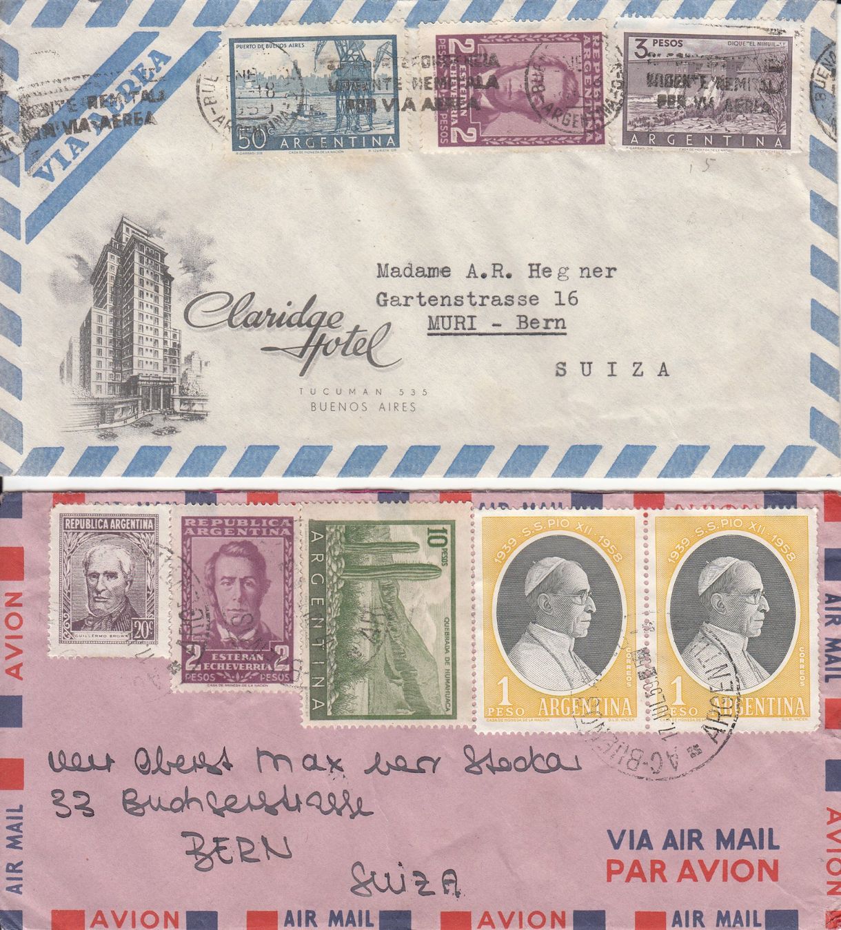 Alle Briefmarken: Argentinien - Schweiz 1945 - 1959, 15 Briefe – Gebraucht aus Bürglen TG von StampGraf 7