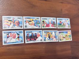 Uganda Briefmarken Satz, Papst Johannes Paul II, 1993, Top!